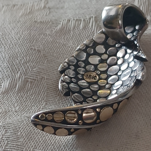 * Host Pick* John Hardy Dot Ayu Leaf Pendant, SS & 18k - Picture 10 of 11